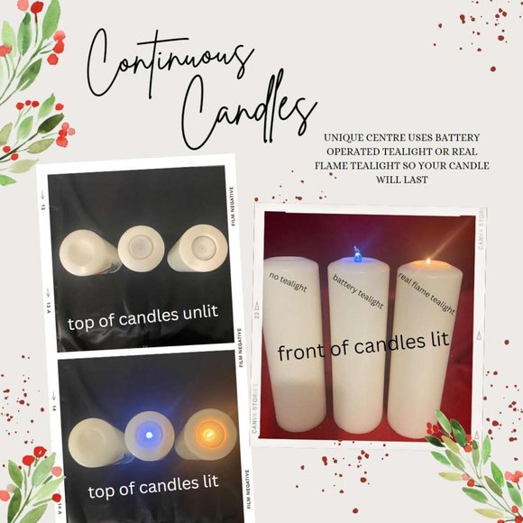 Large Hanukkah Candle - 9 x 3 inches - Picture 2 of 2